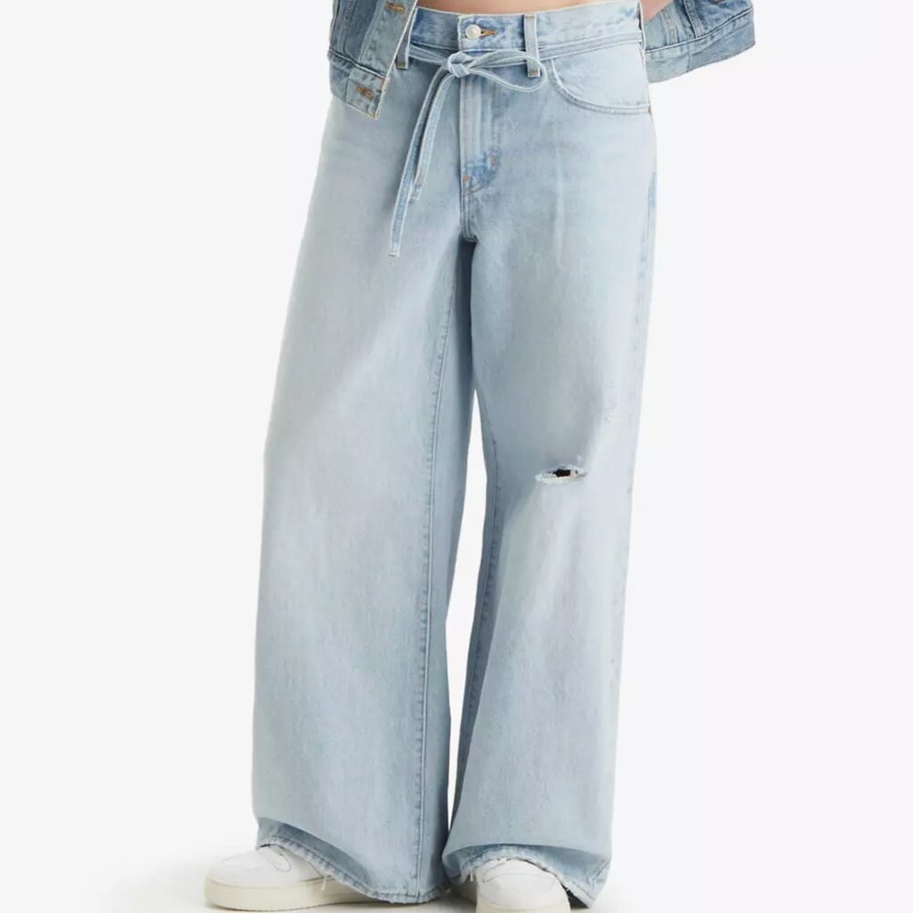 New Levi's Premium Xl Baggy Straight Jeans Thanks Friend Wash Size 25 x 31